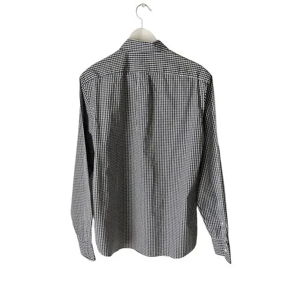 J. Crew Navy And White Gingham Shirt Slim Medium - Picture 2 of 4